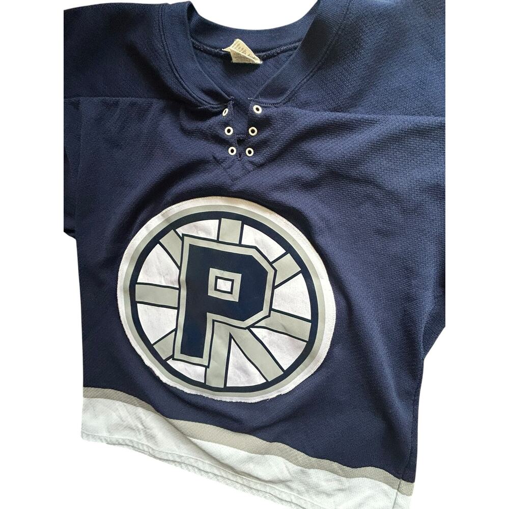 Vintage Providence Bruins AHL Athletic Knit Hockey Jersey Navy/White Size Medium